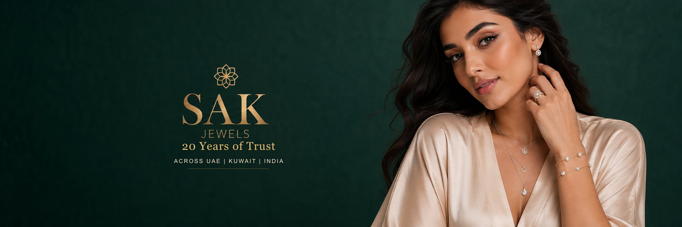 Woman wearing refined SAK Jewels sterling silver jewellery